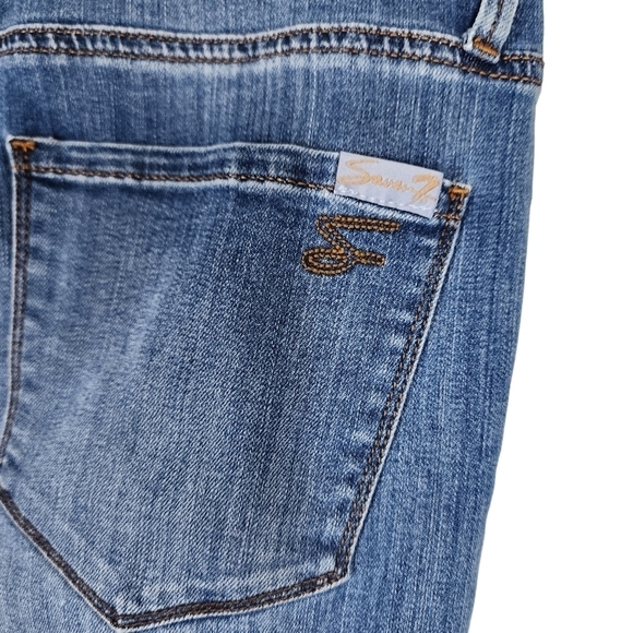 SEVEN7 HIGH RISE SLIM STRAIGHT PATCHWORK JEANS - Picture 6 of 9